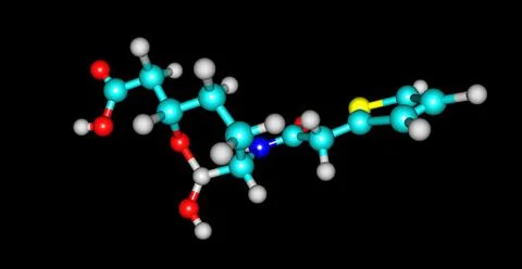 Vaborbactam molecular structure isolated on black Stock Illustration