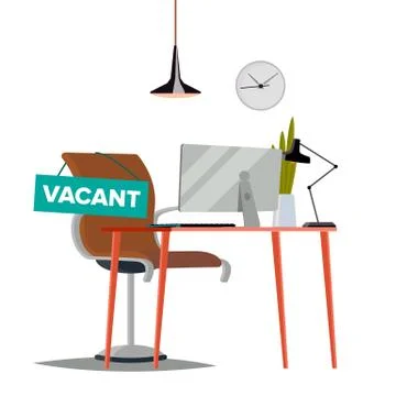 Vacancy Concept Vector. Office Chair. Vacancy Sign. Business HR Hiring. Sign Stock Illustration