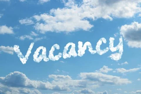 Vacancy word on cloud Illustrazione stock
