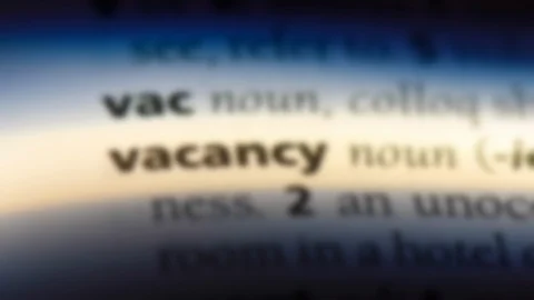 Vacancy word in a dictionary. Video stock 99562641