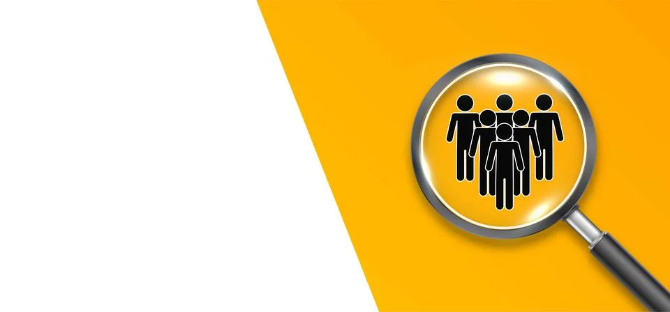 Vacant banner on copy space empty white background. Concept of career Stock Illustration
