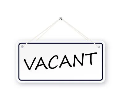 Vacant banner on copy space empty white background. Concept of career Stockillustratie