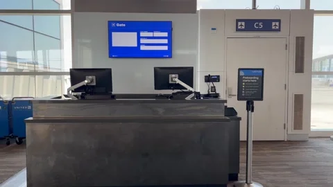 A vacant check in counter Stock-Footage 279899943