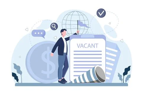 Vacant job position concept vector art. Vector illustration 스톡 일러스트