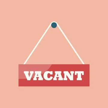 Vacant sign hanging plates Stock Illustration