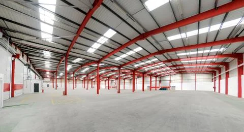Vacant warehouse interior Stock Photos