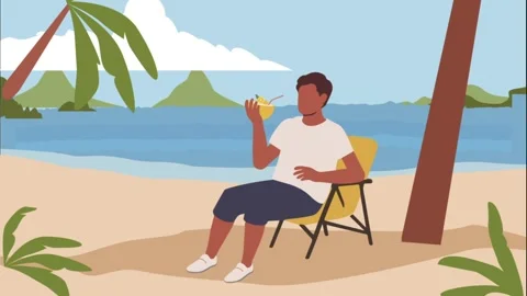 Vacation 2d animation video Stock Footage 282107577