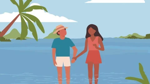 Vacation 2d animation video Stock Footage 282107580