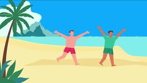 Vacation 2d animation video Stock Footage 282107586