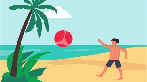 Vacation 2d animation video Stock Footage 282107592