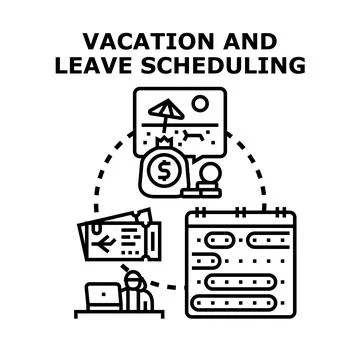 Vacation and leave scheduling planning and managing holidays Stock Illustration
