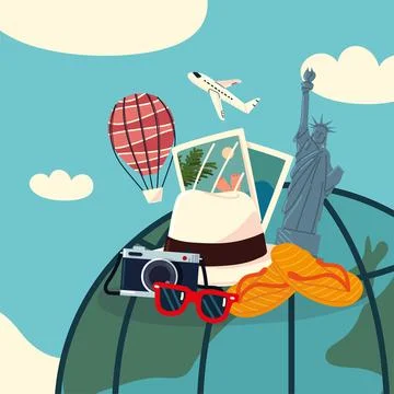 Vacation around world Stock Illustration