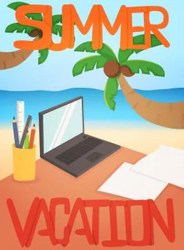 Vacation background card design Stock Illustration