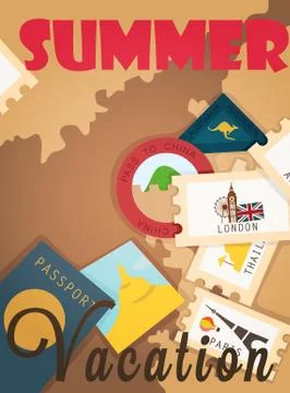 Vacation background card design Stock Illustration