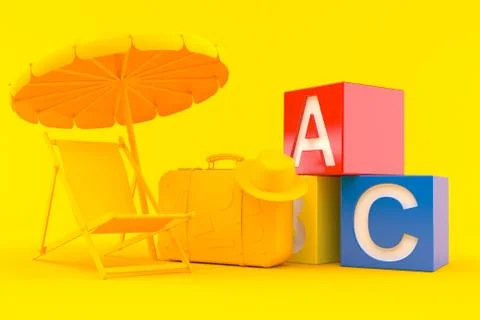 Vacation background with toy blocks Stock Illustration