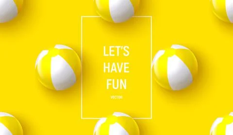Vacation banner with inflatable balls Stock Illustration