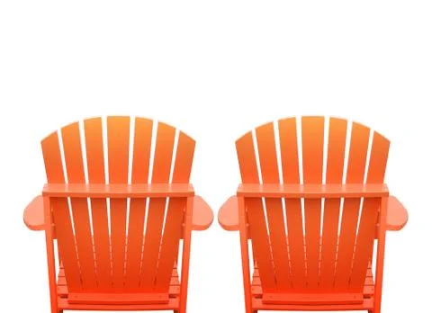 Vacation beach chairs on white Stock Photos