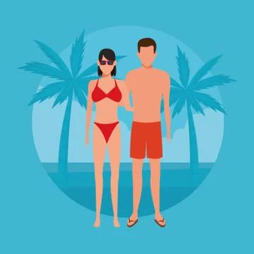Vacation on the beach Illustrazione stock