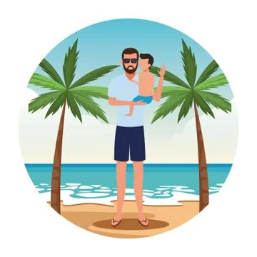 Vacation on the beach Stock Illustration