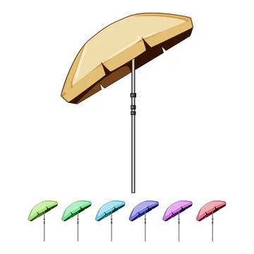 Vacation beach umbrella cartoon vector graphic Stock Illustration