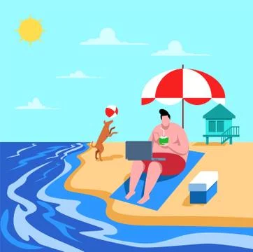 Vacation on the beach vector illustration concept Stock Illustration