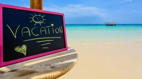 Vacation blackboard Foto stock