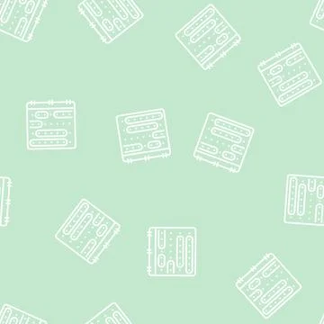Vacation calendar line seamless pattern Stock Illustration