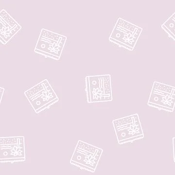 Vacation calendar line seamless pattern Stock Illustration