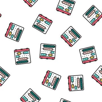 Vacation calendar vector seamless pattern Illustrazione stock