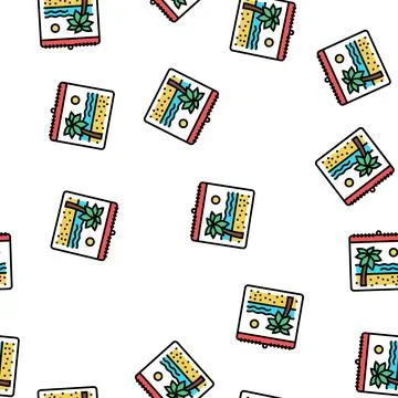 Vacation calendar vector seamless pattern Stockillustratie