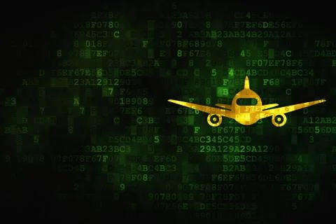 Vacation concept: Aircraft on digital background Stock Illustration