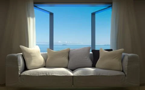 Vacation concept background with interior elements Stock Illustration