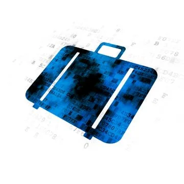 Vacation concept: Bag on Digital background 库存插图