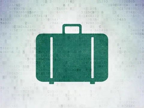 Vacation concept: Bag on Digital Data Paper background 스톡 일러스트