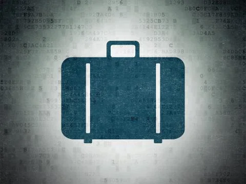 Vacation concept: Bag on Digital Data Paper background 스톡 일러스트