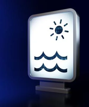 Vacation concept: Beach on billboard background Stock Illustration