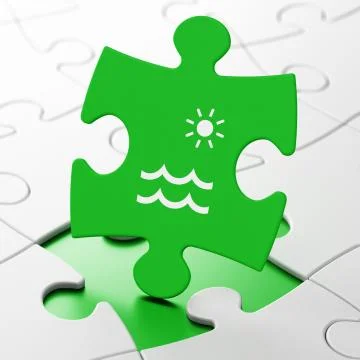 Vacation concept: Beach on puzzle background イラスト素材