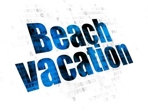 Vacation concept: Beach Vacation on Digital background Stockillustratie