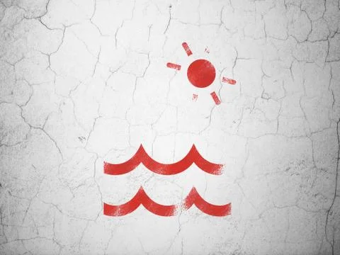 Vacation concept: Beach on wall background Illustrazione stock