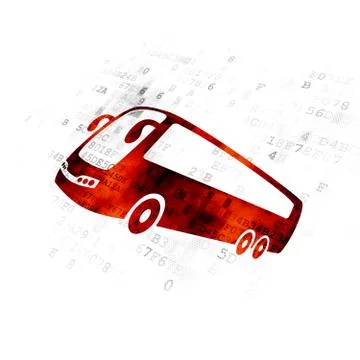 Vacation concept: Bus on Digital background イラスト素材