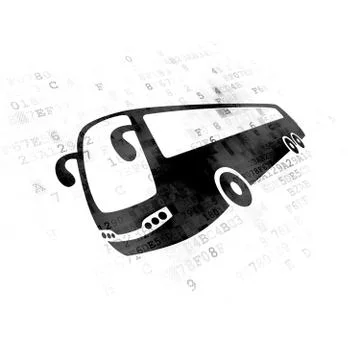 Vacation concept: Bus on Digital background Illustrazione stock