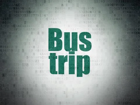 Vacation concept: Bus Trip on Digital Paper background Stock Illustration