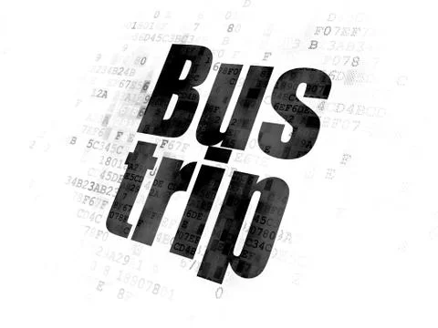 Vacation concept: Bus Trip on Digital background 스톡 일러스트