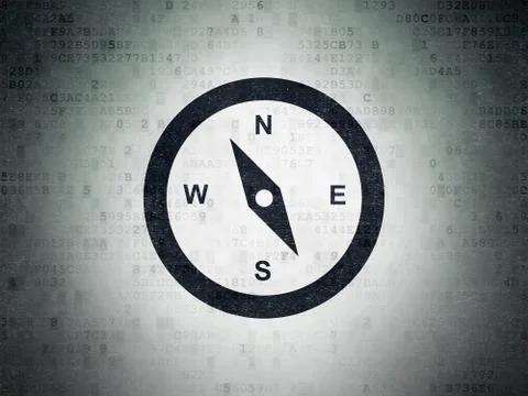 Vacation concept: Compass on Digital Data Paper background Stockillustratie