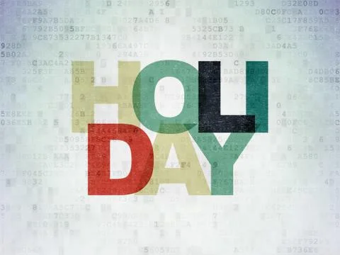 Vacation concept: Holiday on Digital Data Paper background Stockillustratie