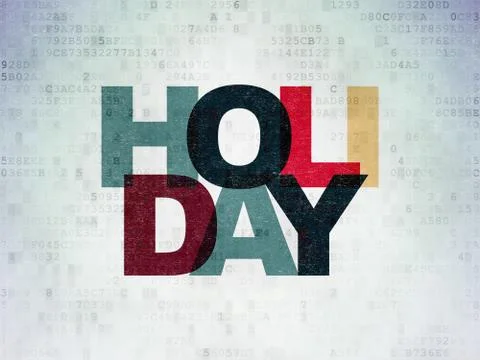 Vacation concept: Holiday on Digital Data Paper background Stockillustratie