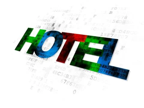 Vacation concept: Hotel on Digital background イラスト素材