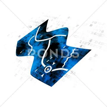 Vacation concept: Map on Digital background Ilustraciones de archivo