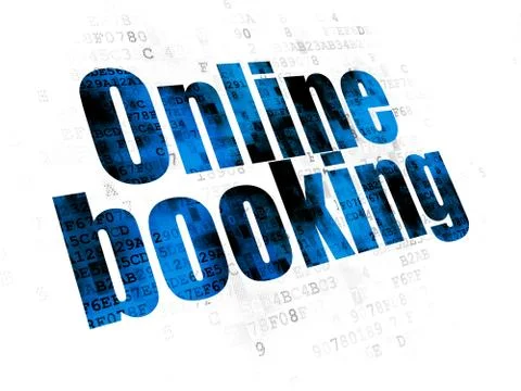 Vacation concept: Online Booking on Digital background 스톡 일러스트