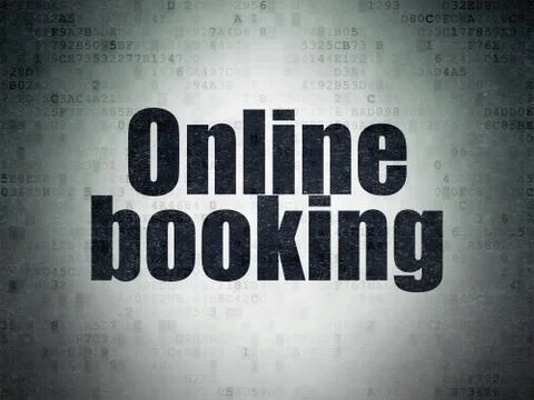 Vacation concept: Online Booking on Digital Data Paper background Stockillustratie
